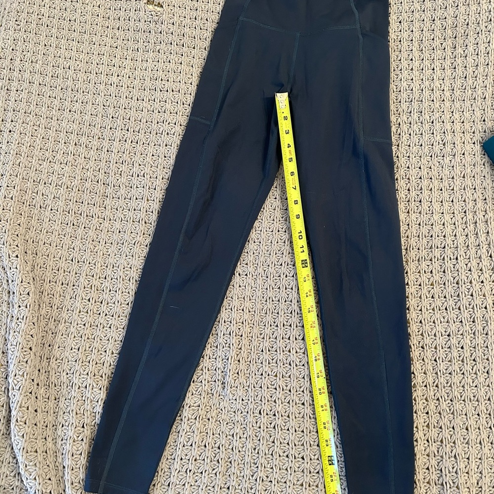 girlfriend collective navy high-waist leggings